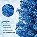 Goplus 6ft Blue Pencil Christmas Tree, Artificial Slim Tree, Xmas Decor for Indoor and Outdoor