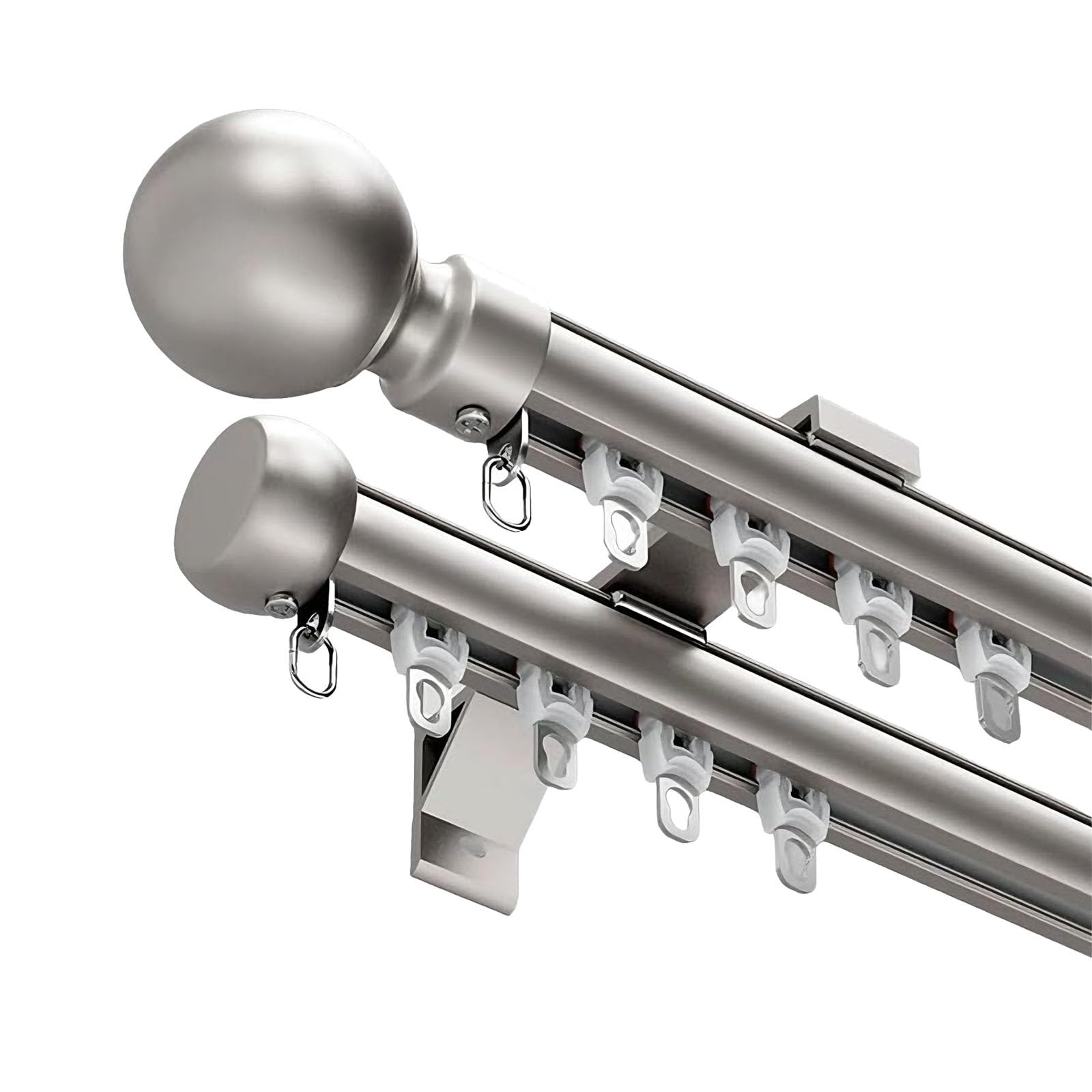 Système coulissant 2 voies en aluminium de 1,8m à 3,7m pour cloison de séparation gris