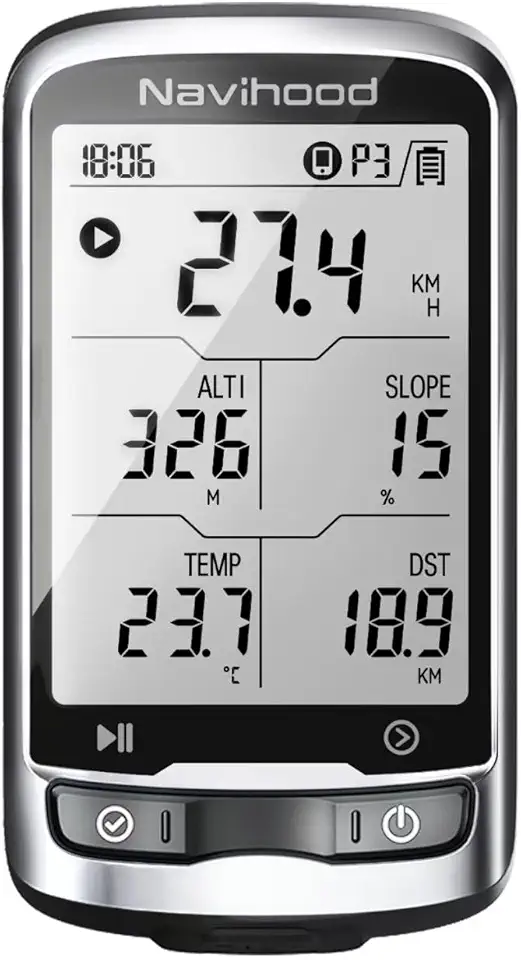 L4 Entry Level GPS Bike Computer Wireless, Laminated 2.3" Screen, Ultra Thin and Lightweight Bike Speedometer, IPX7 Waterproof, Bluetooth ANT+ Cycling Computer