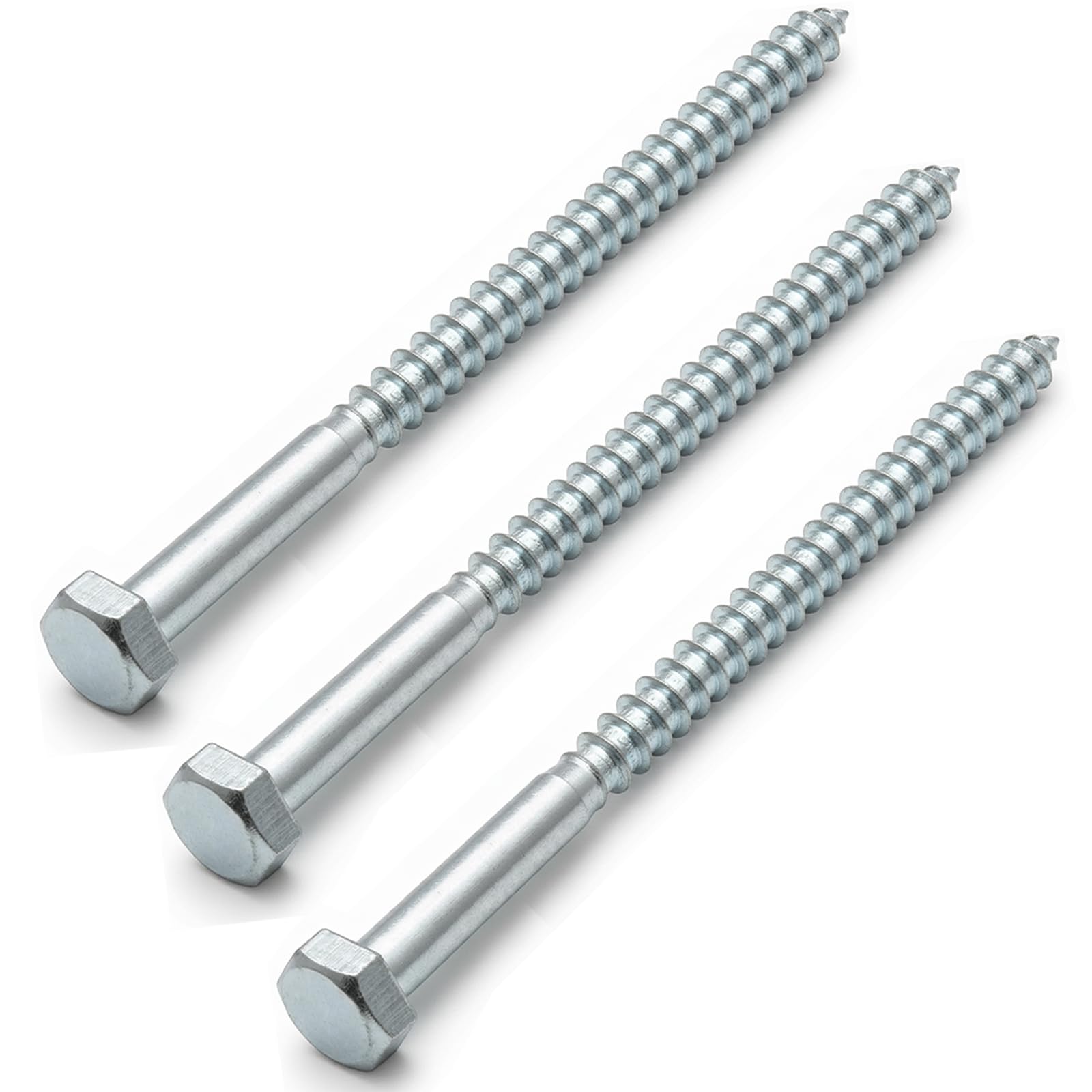 AMLOOPH M8 x 130mm Coach Screws, 10 Pack Heavy Duty Hex Head Lag Bolts 130mm - Zinc Plated Steel Half Thread M8 Self-Tapping Wood Screws for Wood, Brick & Masonry Fixing โ Fence, Shelving, Decking โ image 1