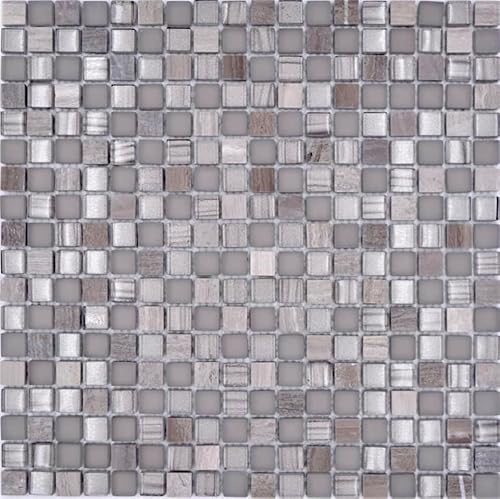 Carreaux de mosaïque en verre naturel - Mélange de pierres grises mates