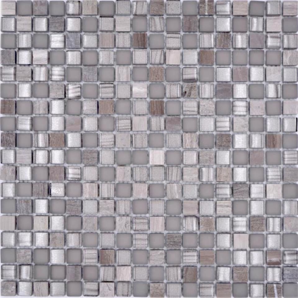 Dalles de mosaïque en verre naturel revêtement mural douche et cuisine pierres grises