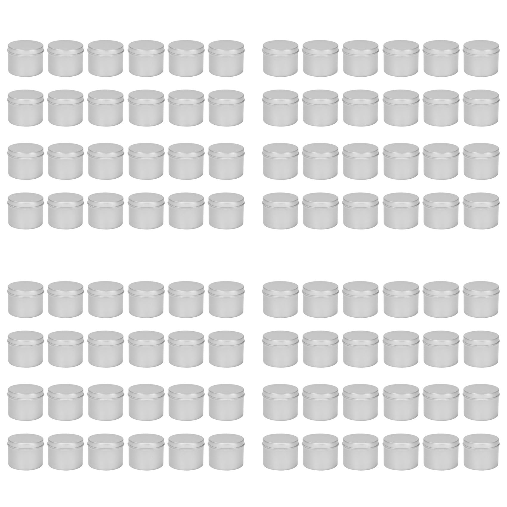 Hndhbfgrt 96 Pack Tins Box Candle Tin Black Aluminum Jar Storage Empty Pot Plain Cans Cream Cosmetic Container