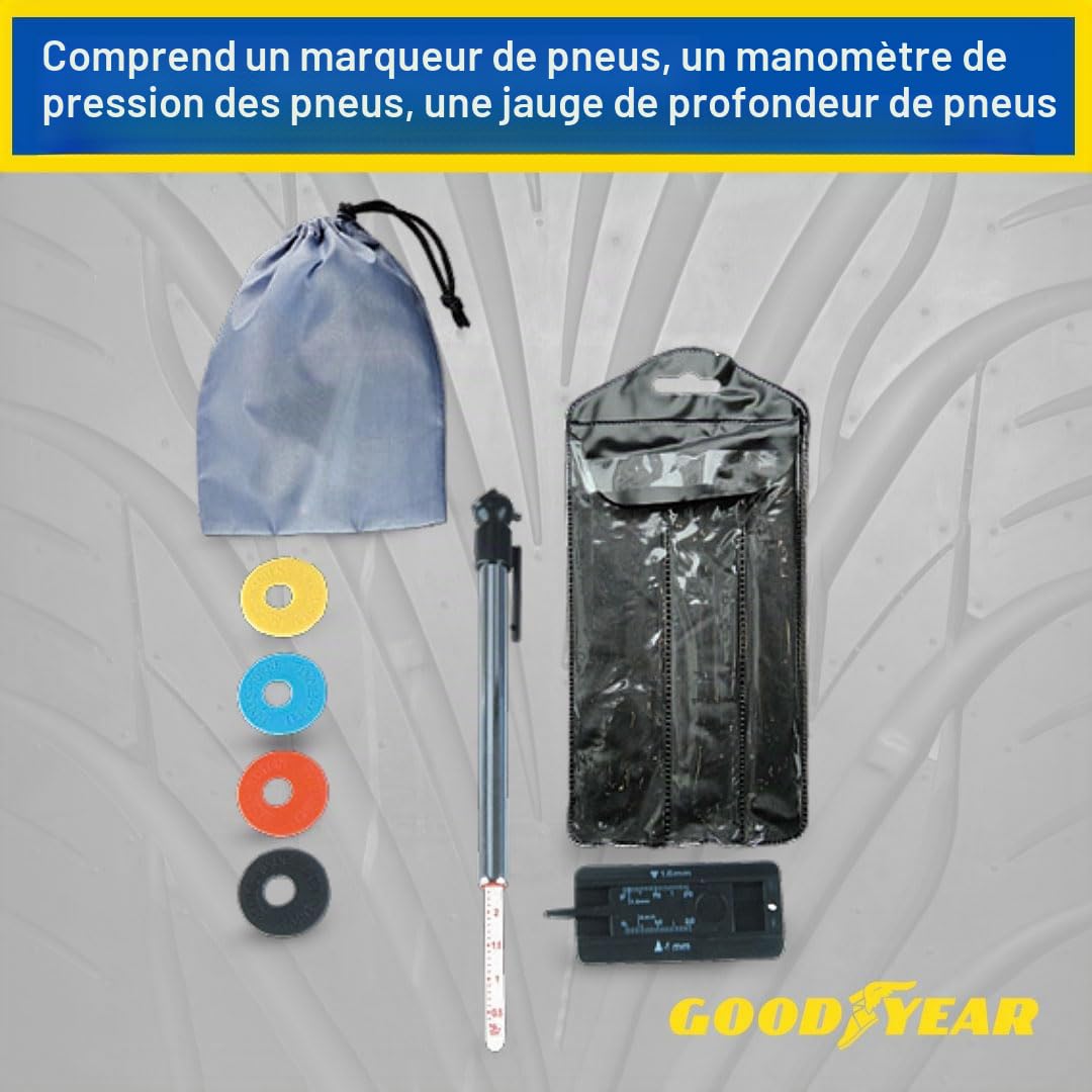 Goodyear Lot de 4 Cotons de Jante pour 4 pneus, Rangement Peu encombrant et sans Contact, avec Housse de Protection, capacité de Charge jusqu'à 100 kg, Noir