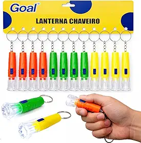Kit 12 Lanternas LED Chaveiro Brinquedo Festa Infantil Lembrancinha p/ Sacola Surpresa