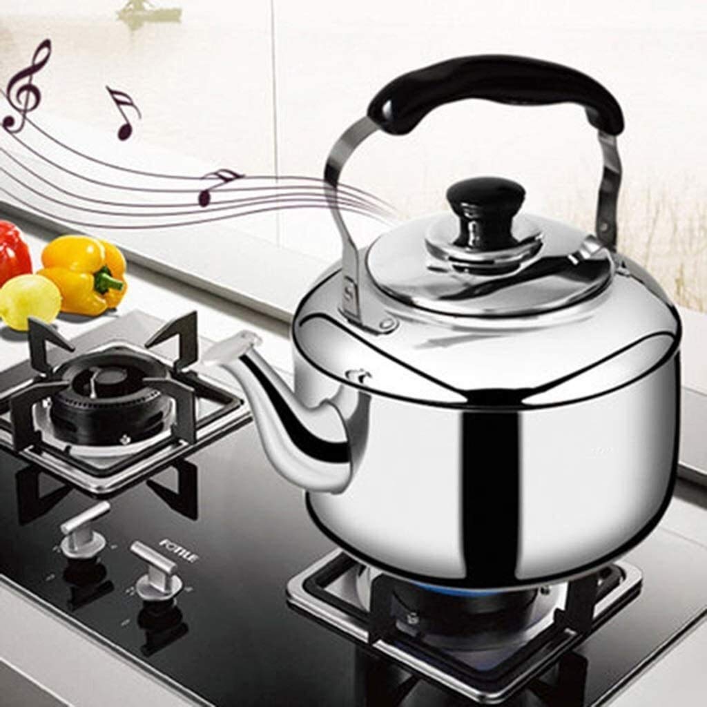 SHISHI Hervidor de Agua de los hogares Tetera Cafetera Acero Inoxidable 5L Caldera de Gas doméstico Cocina de inducción Universal Caldera Durable y fácil de Limpiar.