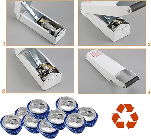 Miniatura 3 de Compactador de latas de aluminio blanco – Trituradora de latas de metal de 8/12/16 oz para montaje en pared resistente para seltzer de aluminio,