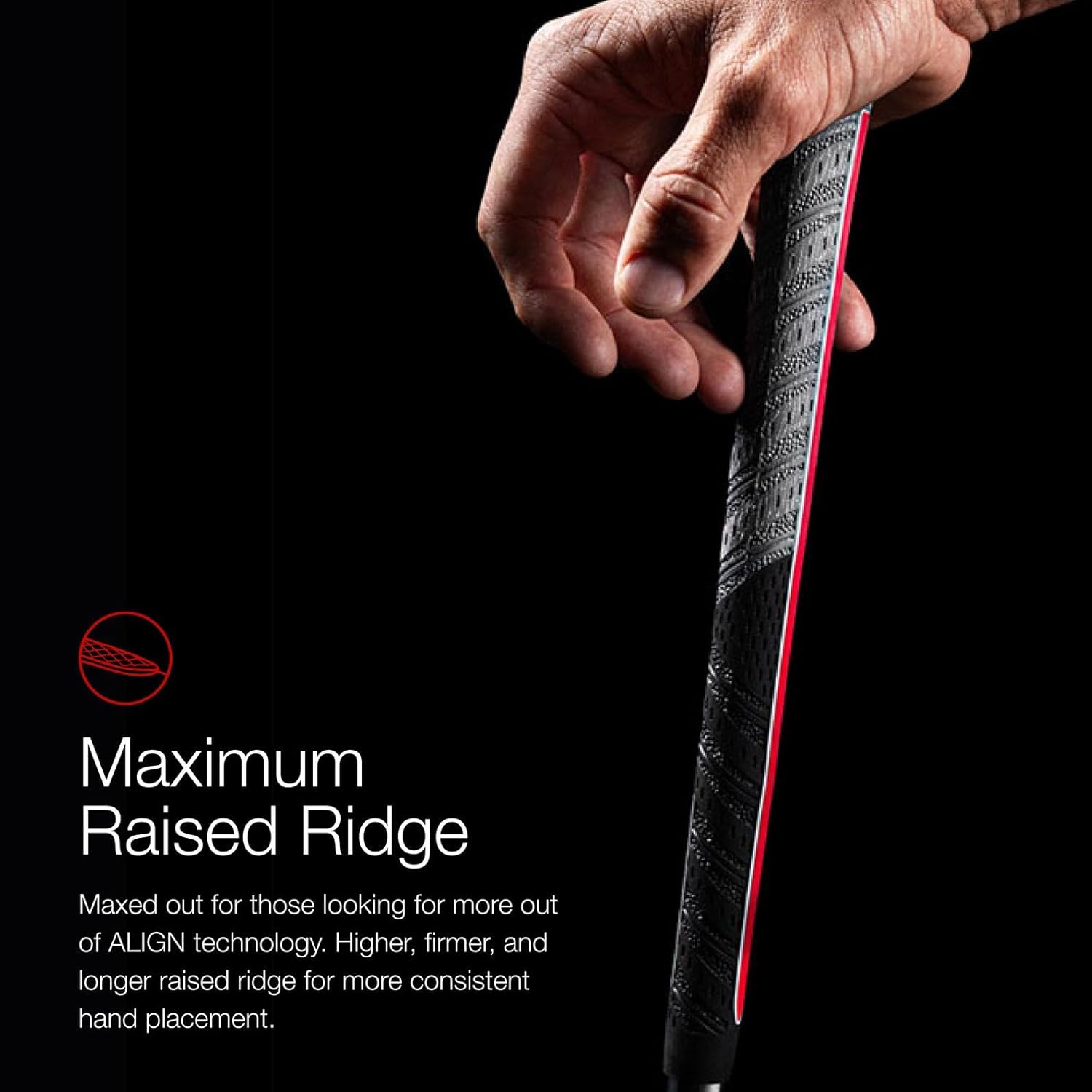 Golf Pride MCC Align MAX Golf Club Grip - Maximum Raised Ridge Technology in All-Weather Hybrid Grip - Brushed Cotton Cord & Pebbled Texture
