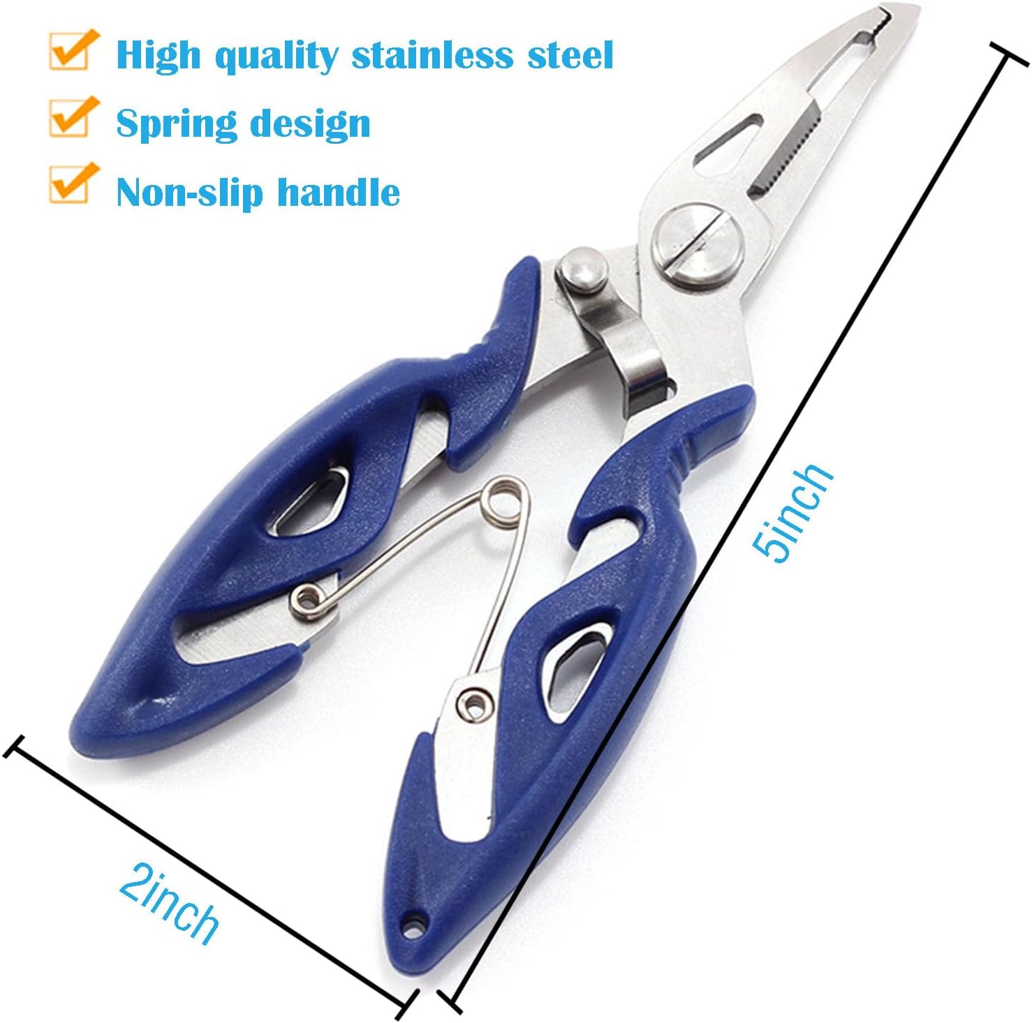 Small Fishing Pliers 2 Multi-Function Scissors Braid Cutters Lightweight Stainless Steel Fishing Tools Split Ring Opener Fish Gripper Hook Remover Gear Accessories