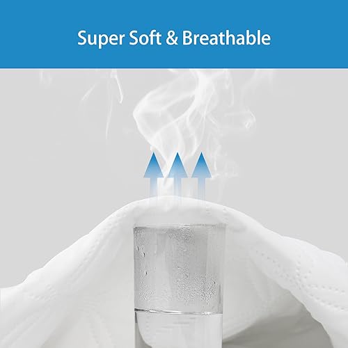 Miniatura 2 de Protector de colchón tamaño individual, funda de colchón impermeable con bolsillo profundo ajustable de hasta 6 a 18 pulgadas, suave, transpirable,