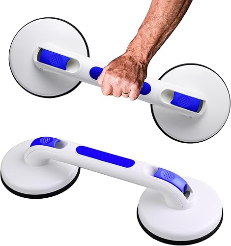 Manija de ducha para tinas y duchas, agarre fuerte con ventosa, mango de baño, barras de agarre resistentes para personas mayores con discapacidad
