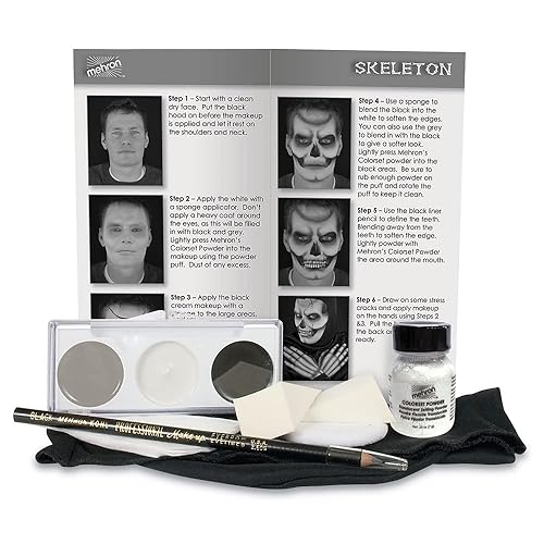 Miniatura 2 de Mehron - Kit de maquillaje premium de personaje esqueleto