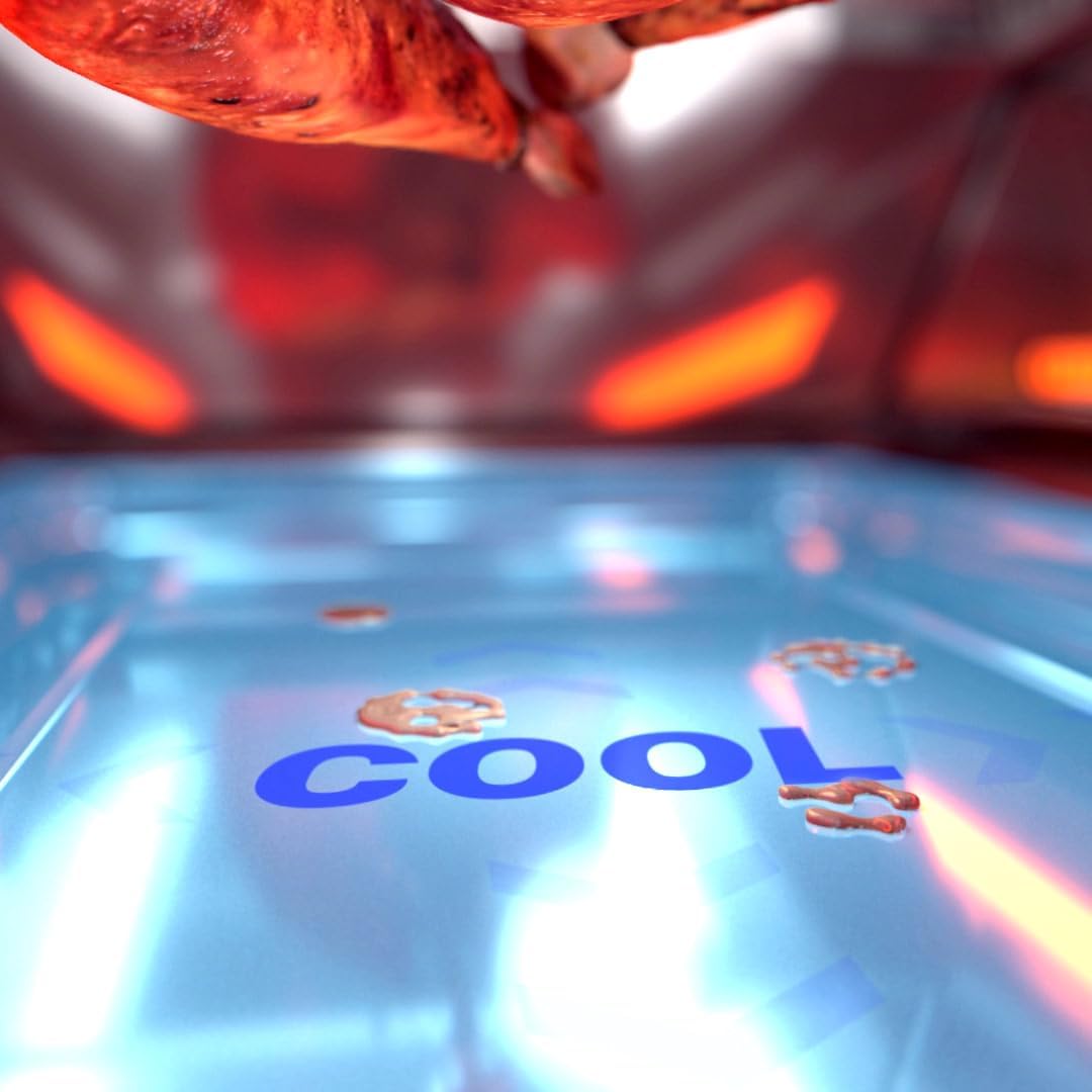 Livington Rotisserie Chef - Rot - Indoorgrill, Drehgrill & Tischgrill - Drehspieß für Hähnchen - Elektrogrill - Automatische Abschaltfunktion - Duo-Infrarot Heizelemente