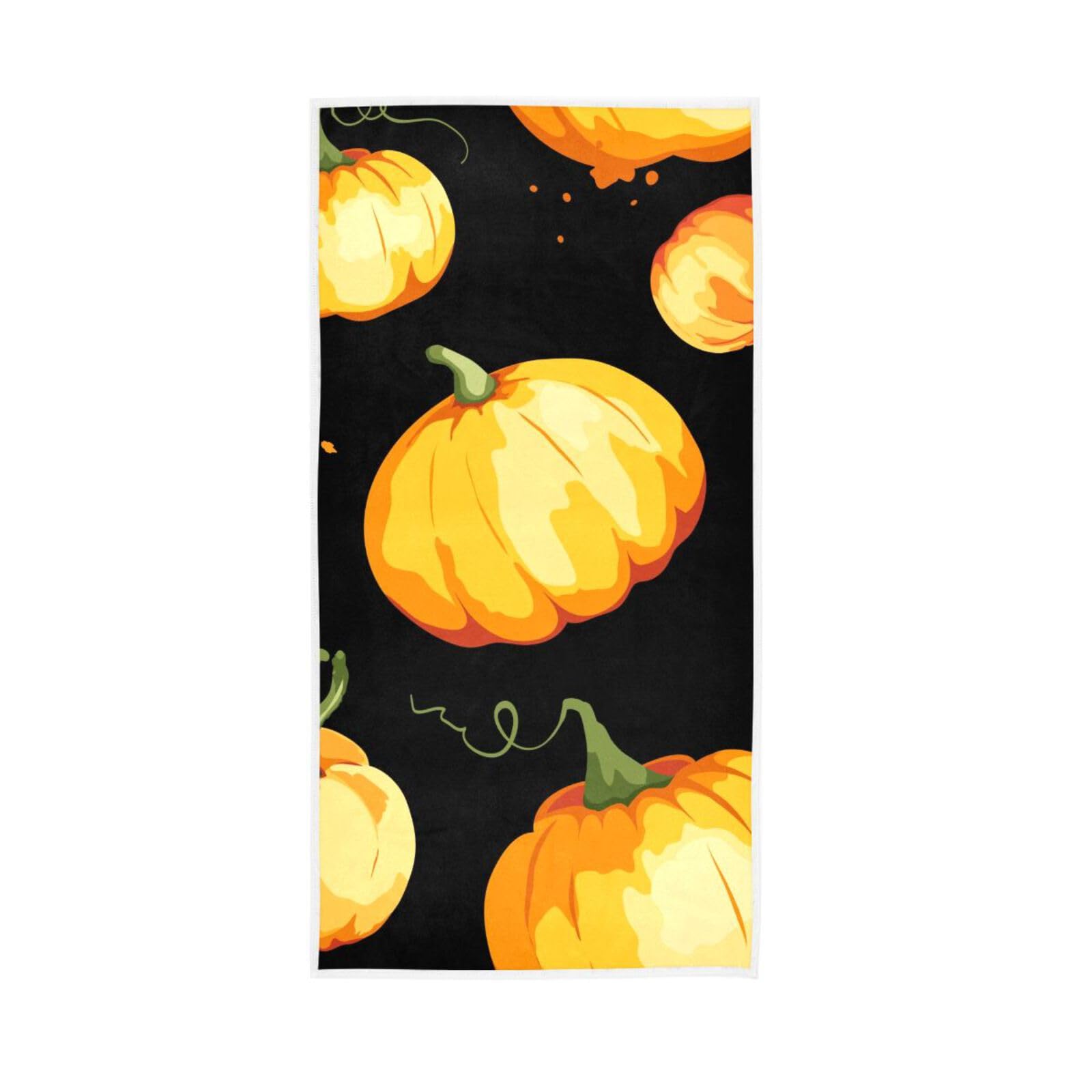 LSRCPD Watercolor Pumpkin Thanksgivin Bathroom Handtowel, 15 x 30 Inches Decorative Bath Towels Spa Hand Towels, Bathroom Hand Towels