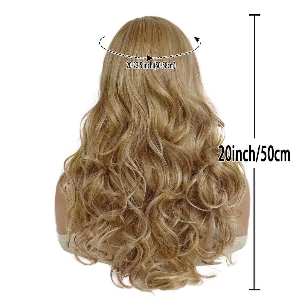 Haarpflege Lange Gemischte Blonde Haare 50,8 Cm Lockige Blonde Perücke Für Frauen Und Mädchen Tägliche Cosplay Party Perücken
