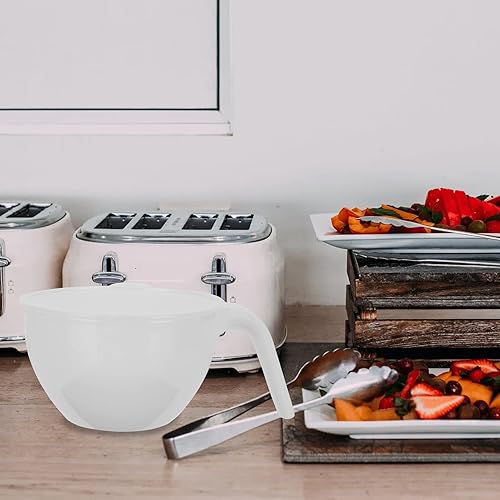 Miniatura 3 de Happyyami Juego de 5 cuencos de plástico ABS para hornear con tapas, 33.8 fl oz, blanco, clásico, cuenco