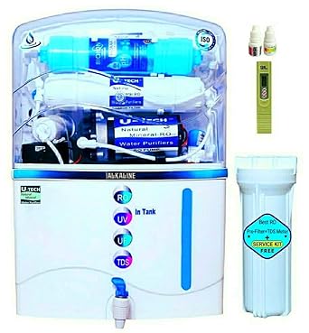 U-TECHAce-Alkaline+ORP RO+UV+UF+TDS Purifier |14 L.|Free TDS Meter pH & ORP Test Kit,Pre Filter,Service & Installation Kit |Made In India Product|