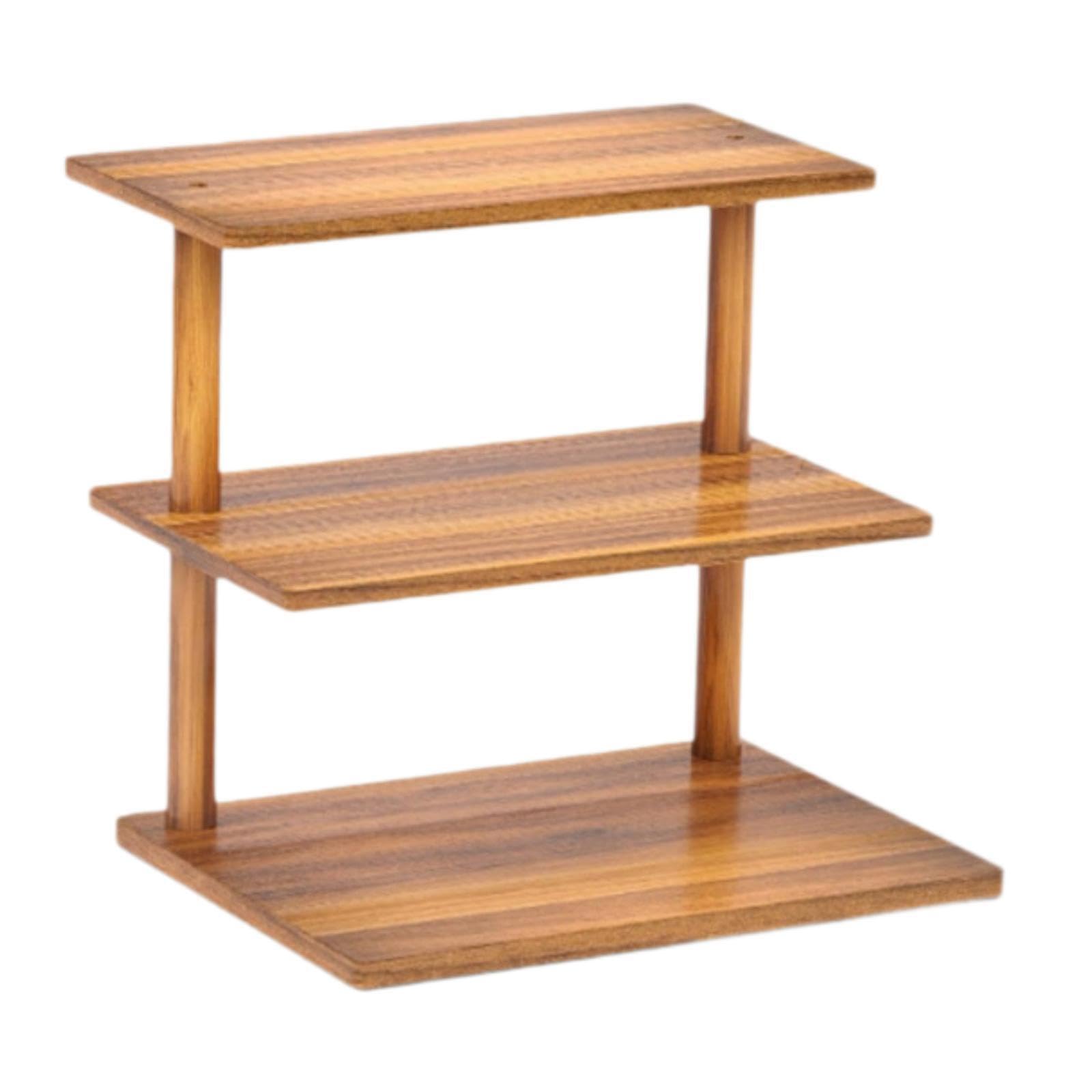 Présentoir à gâteaux à étages en bois rustique 3 niveaux, idéal pour présenter gâteaux, biscuits et bonbons lors de fêtes. Ce présentoir