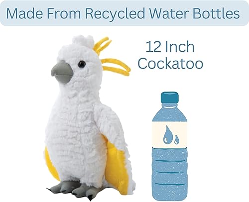 Miniatura 7 de The Petting Zoo Peluche de cacatúa, regalos para niños, animales salvajes del zoológico Onez, juguete de peluche de cacatúa de 12 pulgadas