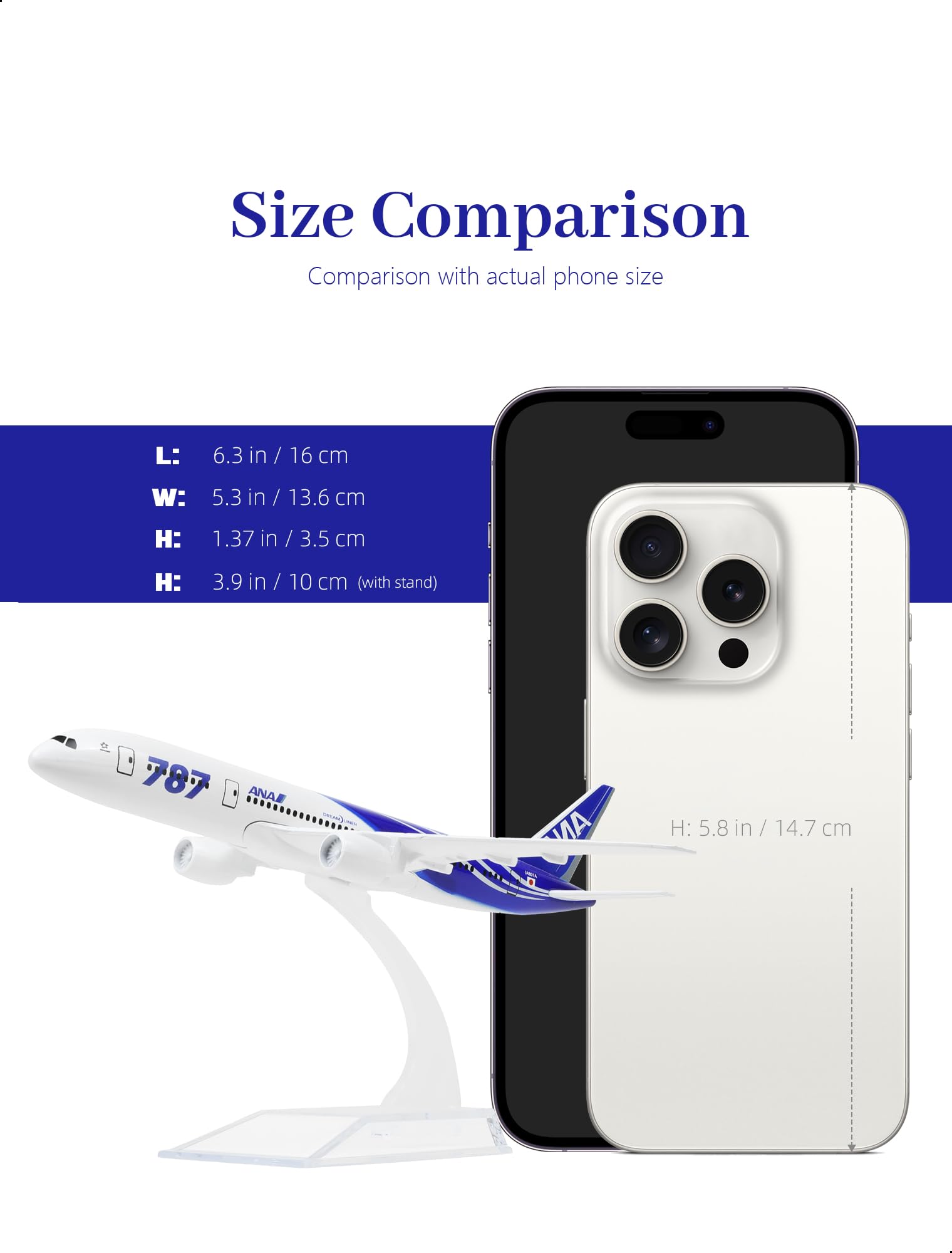 Amazon.co.jp: QIYUMOKE 1/400 ANA ボーイング787 飛行機モデル 15.5cm