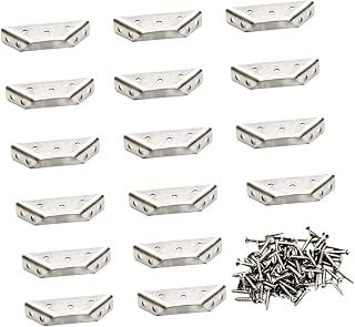 DOITOOL Braces Brackets 16 Sets Stainless Steel Triangle Corner Brace Corner Brackets Multifunction Angle Brackets Joint Fastener