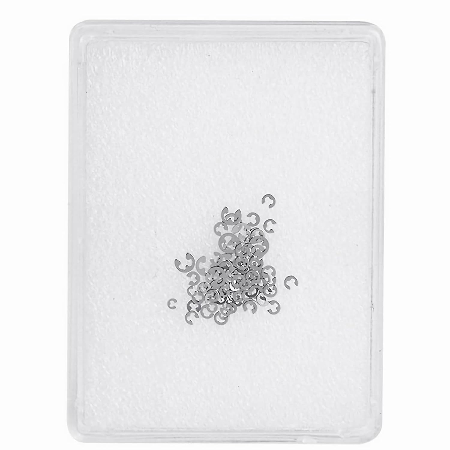 90pcs Watch Ring Clip C Clips E Clip, 9sizes 1.5-4mm External Retaining Rings, Snap Ring Assortment Kit, for Chronograph, Watch Pusher Button and Other Shafts