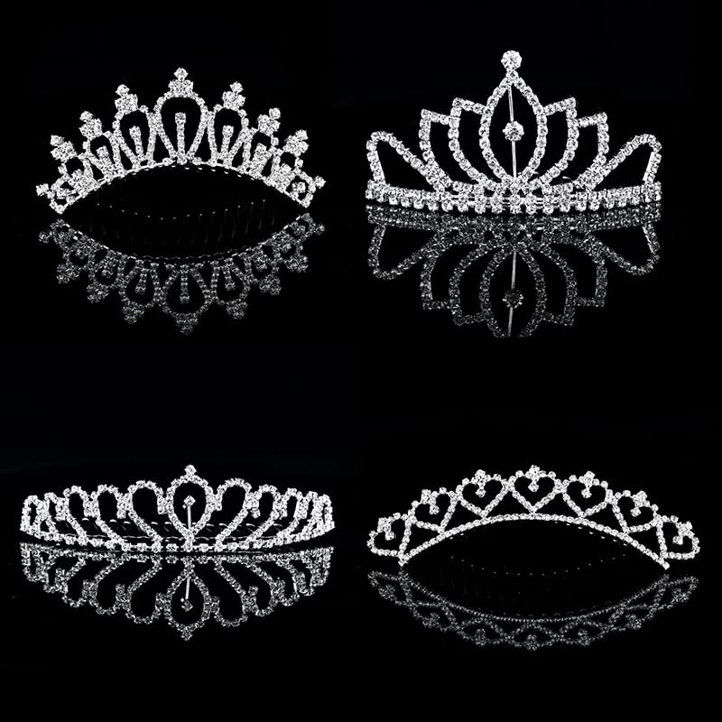 Corona de novia con cristales y horquilla anticaida tiaras para mujer de alta fijacion 6
