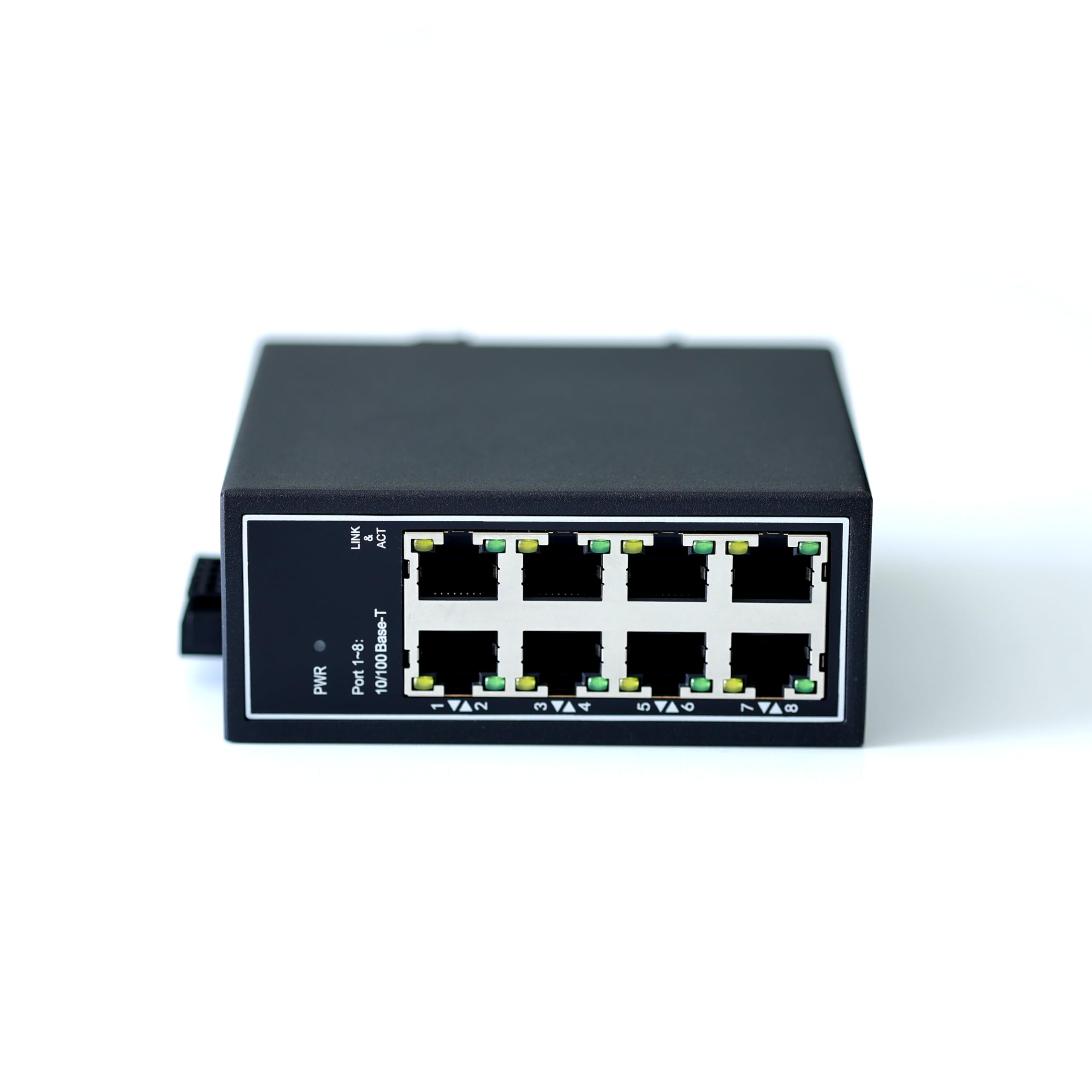 WDH-8ET-DC 10/100Mbps Switches Ethernet industriales de 8 Puertos no administrados con riel DIN/Montaje en Pared (Certificación UL, sin Ventilador, -30°C ~ 75°C)