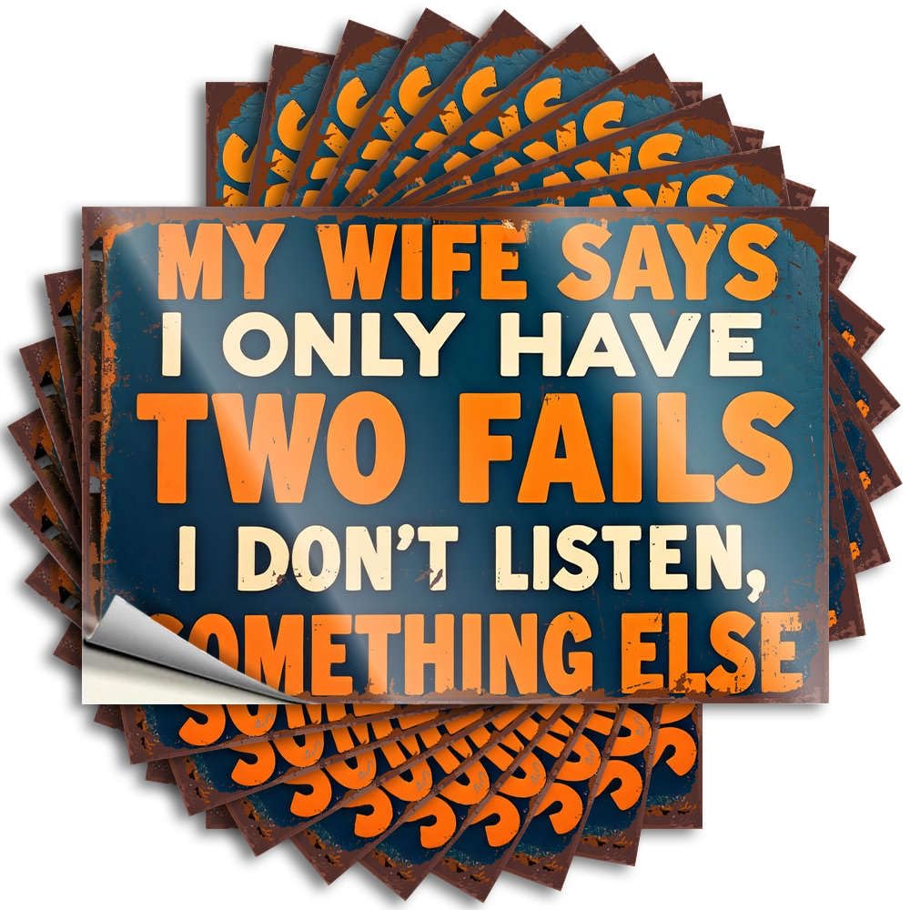 Rooms Decorations Decal - Core Gamers Water My Wife Says I Only Have Two Fails: 'i Don't Listen,' Something Else(8X12CM)