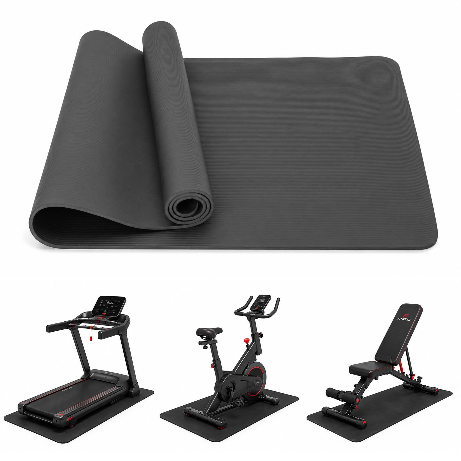 Thickened Thick Treadmill Mat Heavy Duty Exercise Equipment Mat for Noise (200x90x1cm)