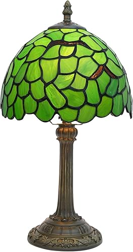 Miniatura 10 de Lámpara Tiffany Lámpara de Mesa de Cabecera-Mesita de Noche, Lámpara de Vidrio Emplomado para Dormitorio Residencia Estudiantil Sala Cocina, Lámpara