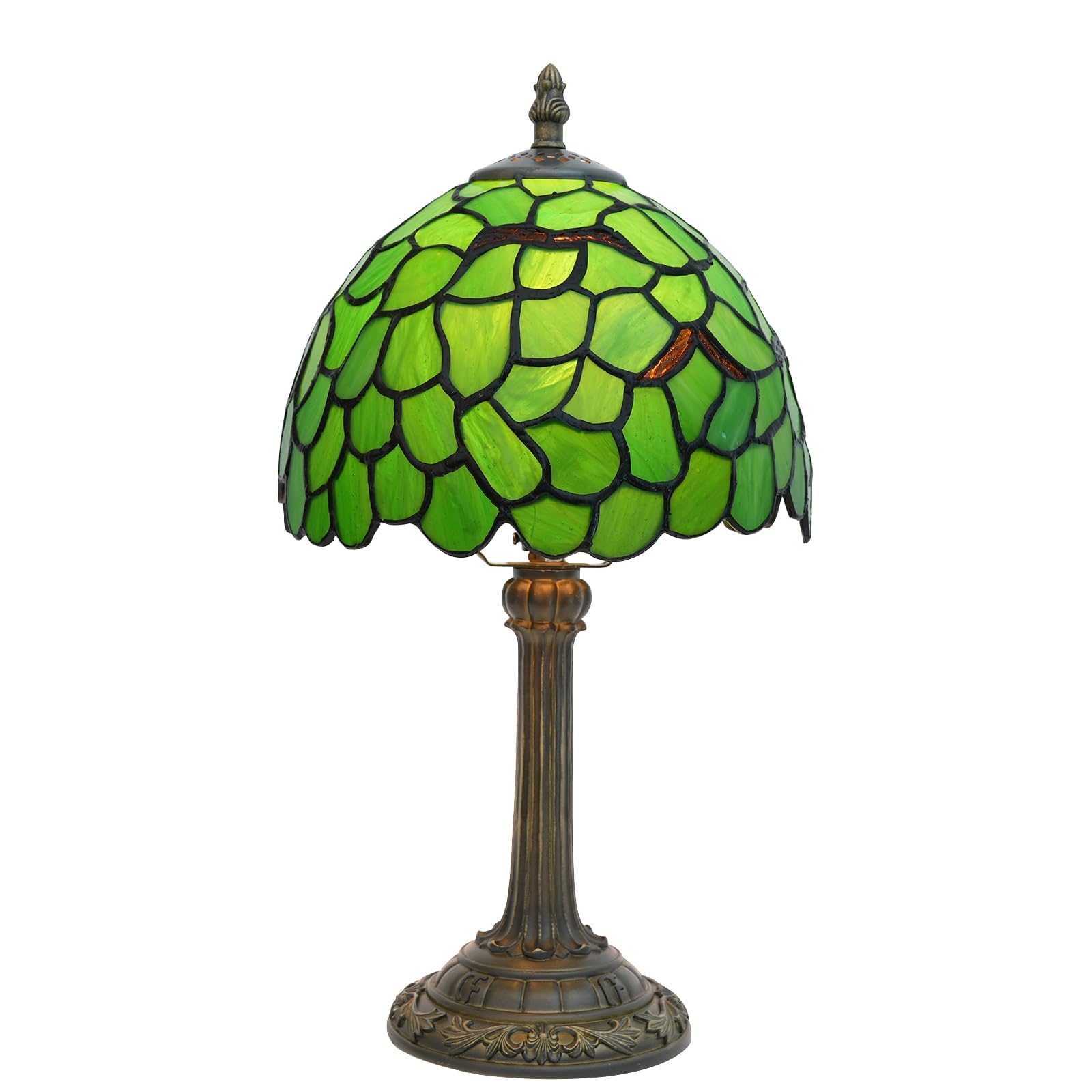 Tiffany Lampe, Nachttischlampe, Buntglaslampe für Schlafzimmer, Wohnheim, Küche, ästhetisches, süßes Wohndekor-Geschenk (Grünes Blatt)