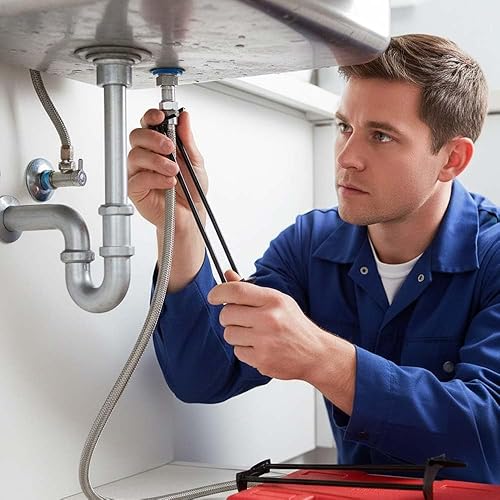 Miniatura 8 de 2 llaves multifuncionales para fregadero, herramienta de fontanería, llave de fregadero debajo del lavabo, espacios reducidos para cocina y baño