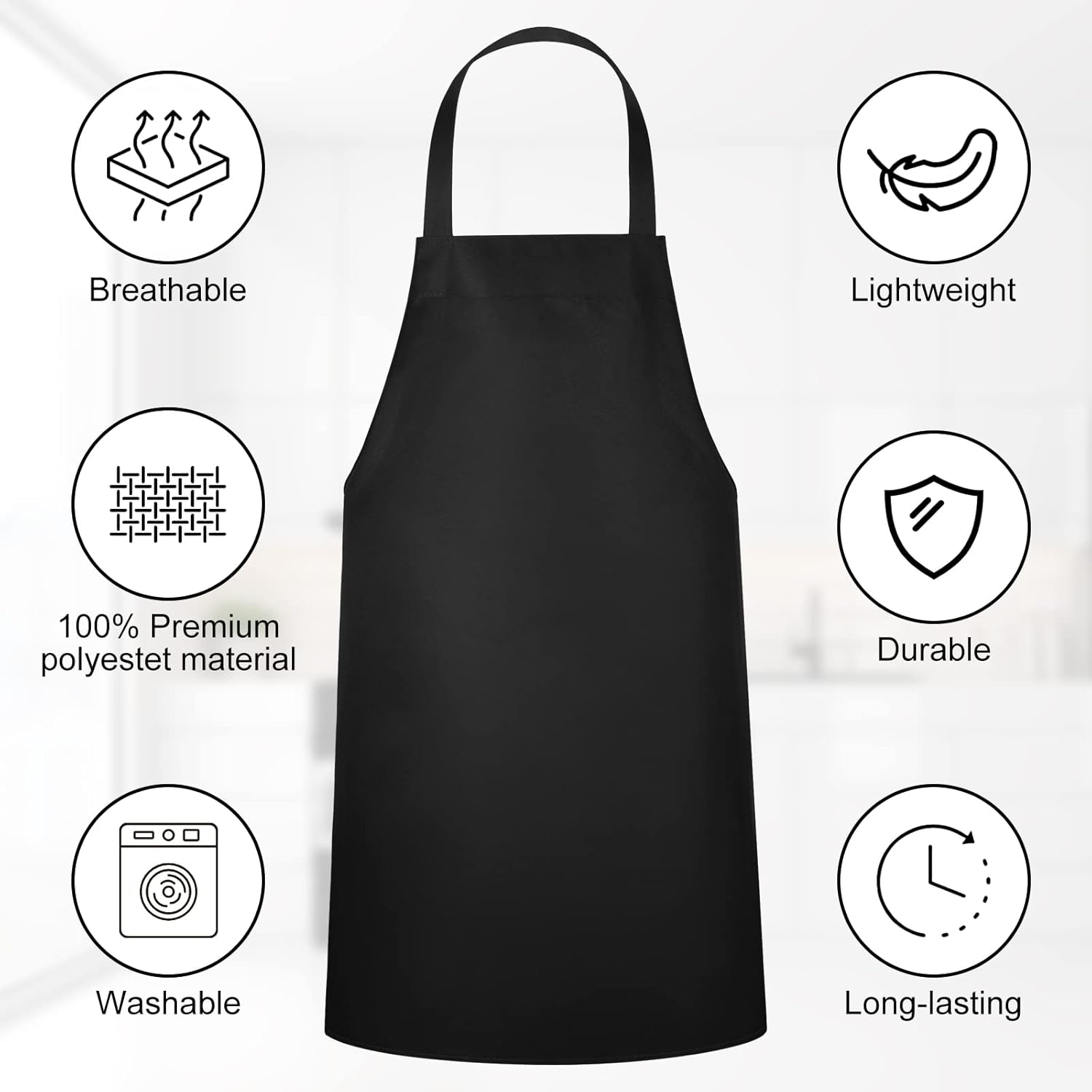 Foaincore 24 Pack Bib Aprons, Unisex Apron No Pocket Bulk Machine Washable Plain Aprons for Women Men Chef Kitchen Drawing - Image 3