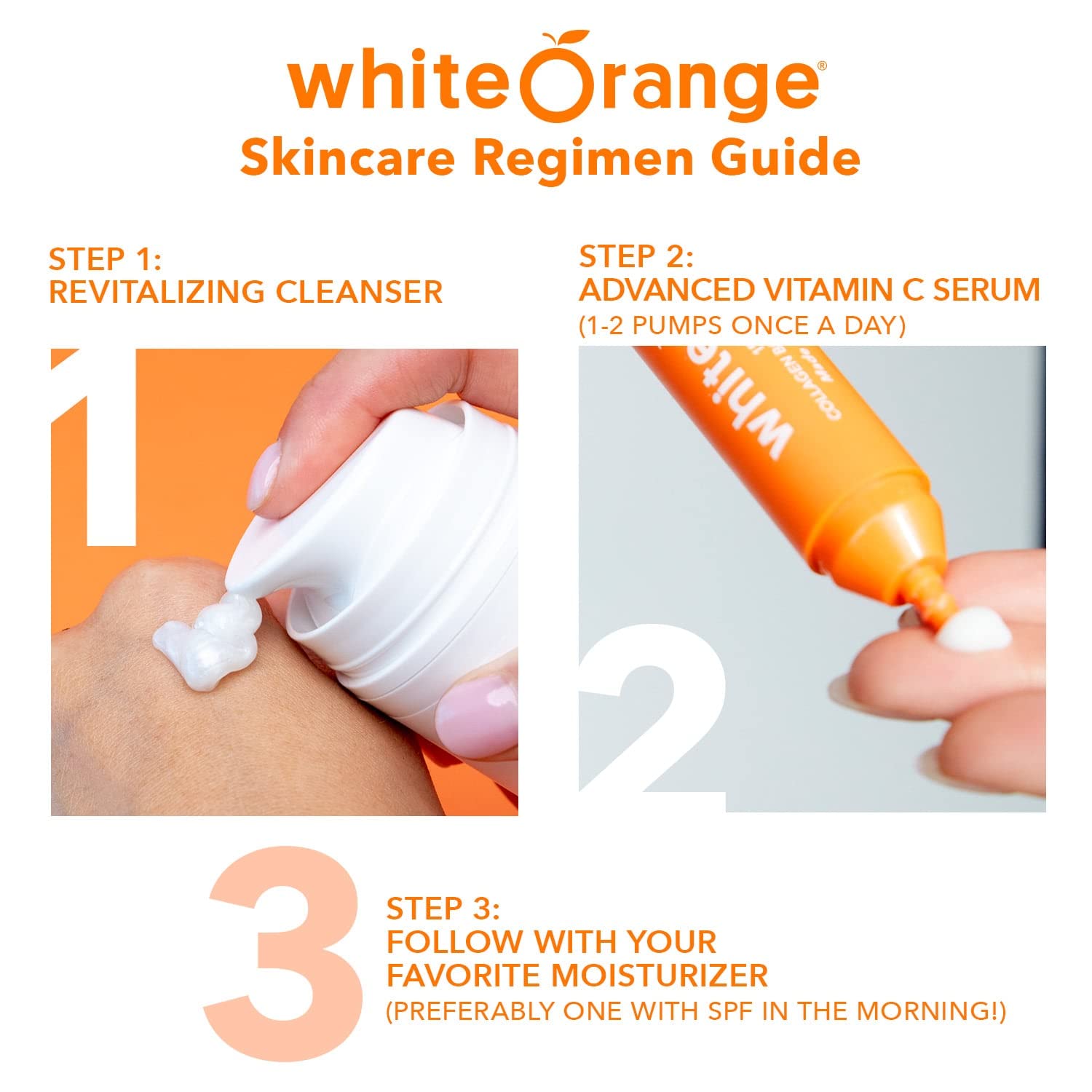 White Orange The Only Vitamin C Serum Made with White Part of Orange, Anti Aging, THDA Hyaluronic Acid Vitamin E OrangeStem®, Hydrating & Brightening Serum for Dark Spots Fine Lines & Wrinkles