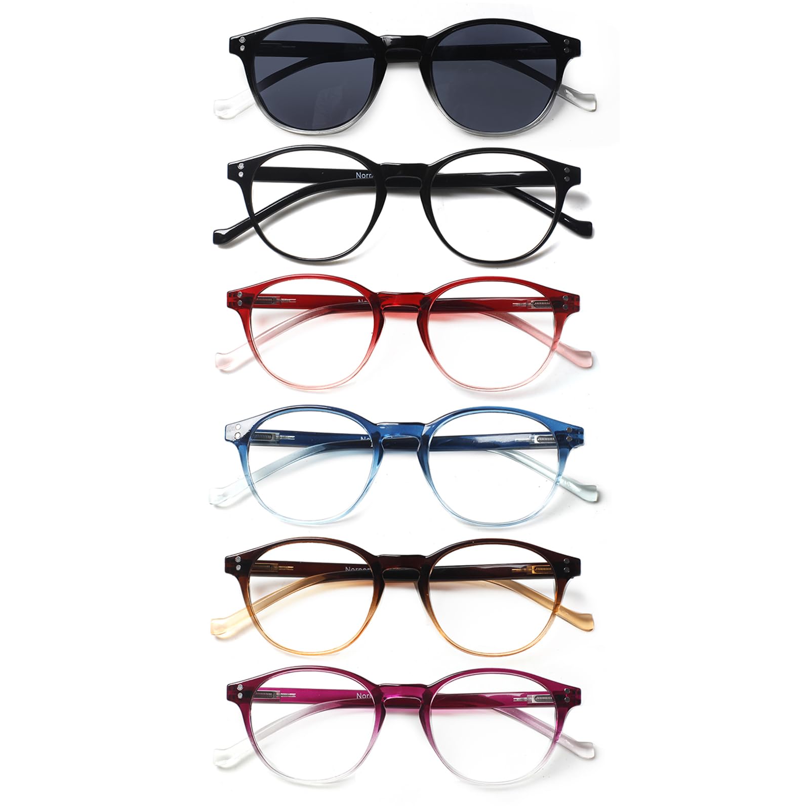 COJWIS 5 Pack Lesebrille Blaulichtfilter fur Damen Herren Federscharnier Brille Anti-Müdigkeit Blendfreie UV Lesehilfe