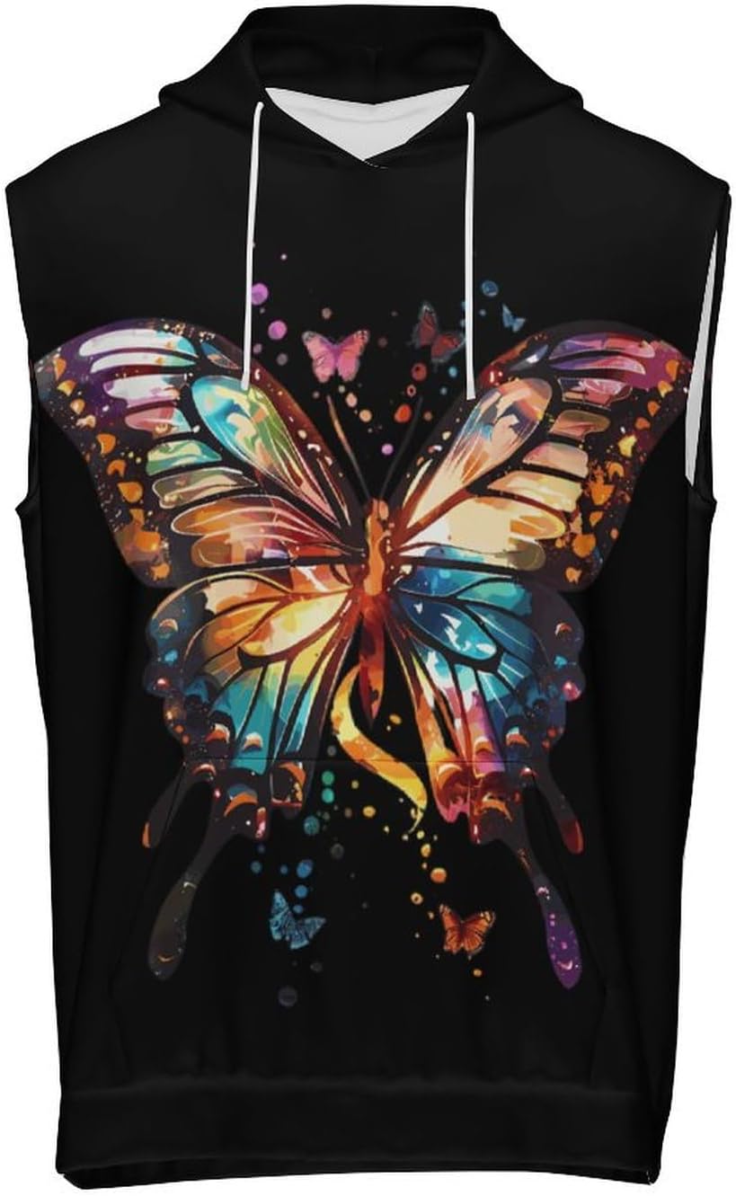 Men's Workout Hooded Tank Tops Sleeveless Muscle Gym T-Shirts