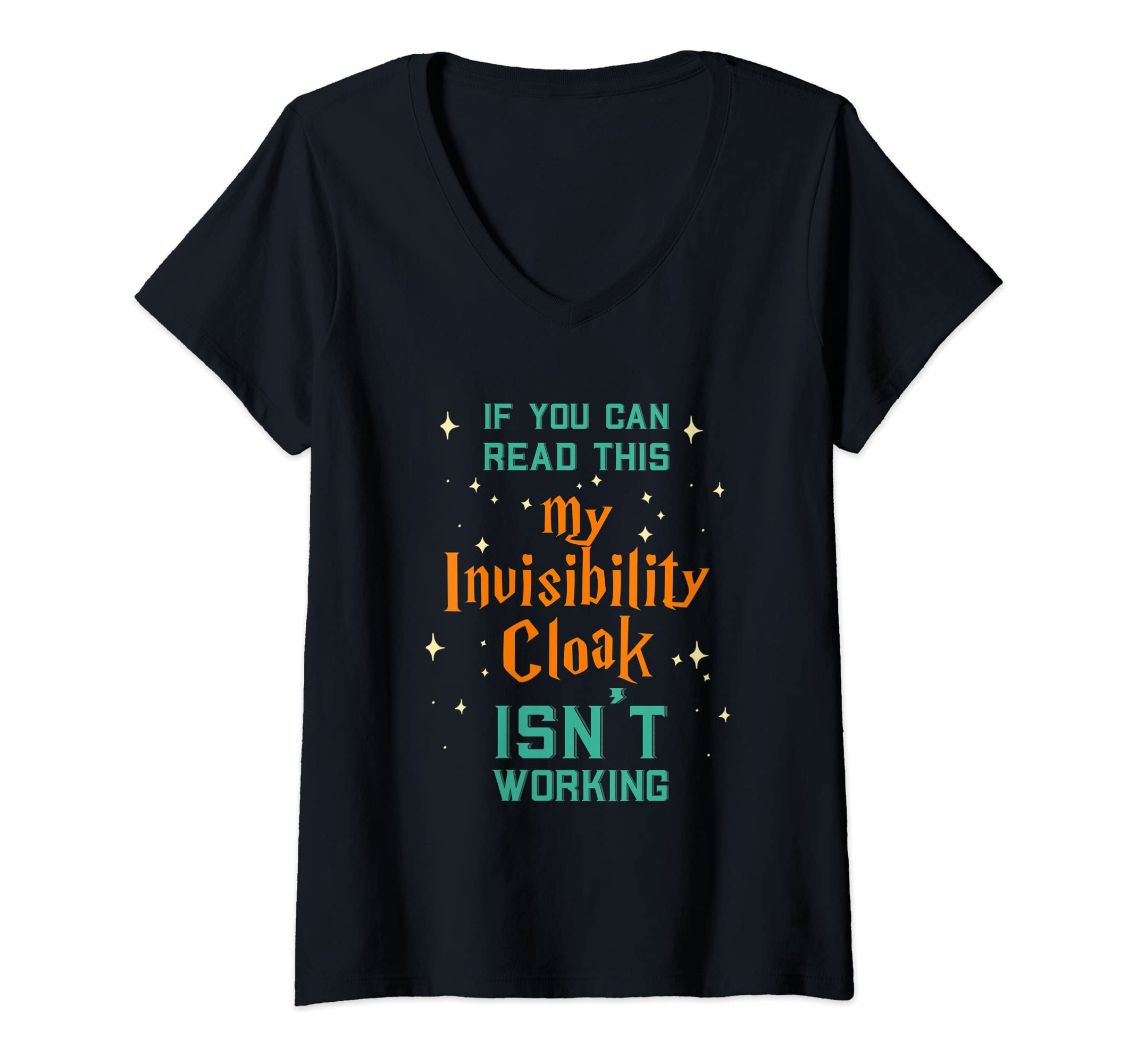 Book shelves or Books coffee table loverWomens My invisibility cloak isn't working book Reading V-Neck T-Shirt