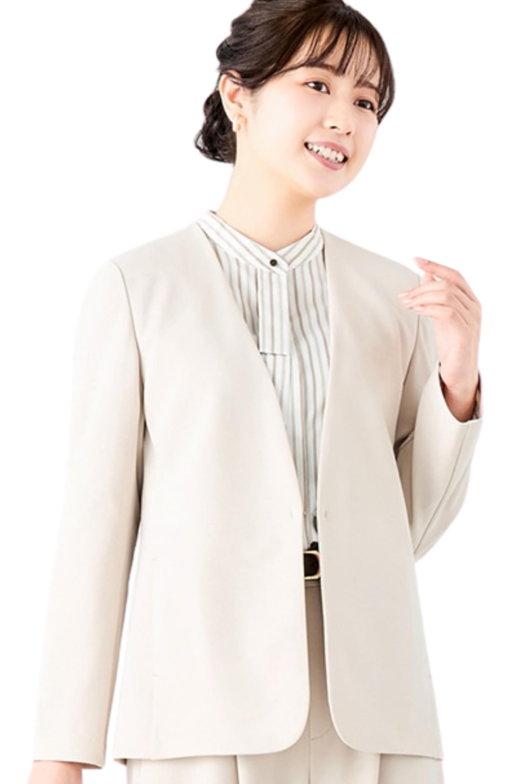 Amazon | [アオキ] パジャマスーツ ノーカラージャケット セットアップ