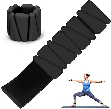 Wrist Weights Set of 2, Wearable Ankle & Wrist Weights, Adjustable Silicone Weight Bracelets 2Lbs Each Fits for Women & Men, Suitable for Yoga, Pilates, Dance, Running, Pool Exercises, Jogging