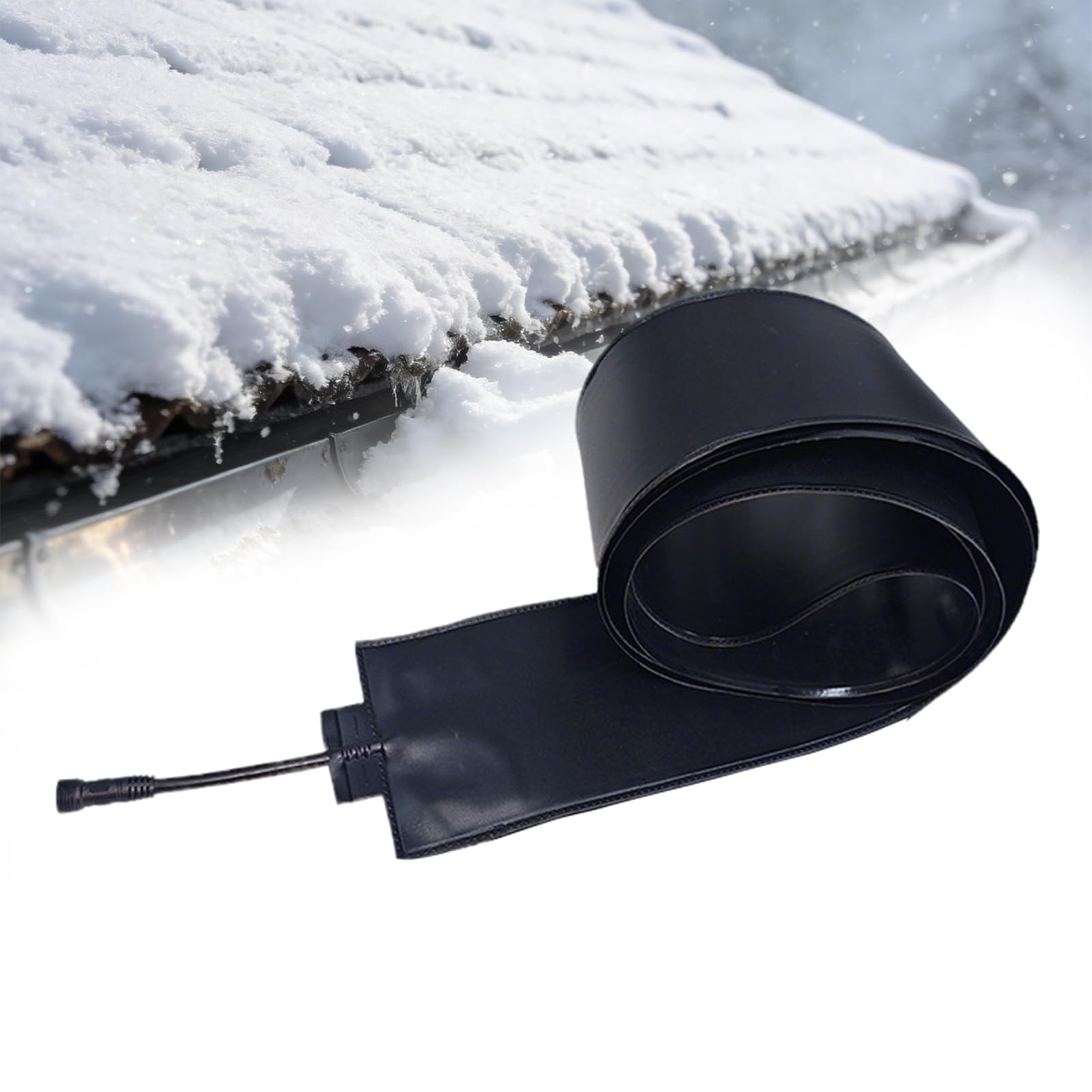 Tapis Chauffants pour Faire Fondre La Neige,Ruban Chauffant Flexible en PVC 12cm pour Toiture,Tapis De Dégivrage Extérieur pour Gouttières et Descentes Pluviales,300cm/9.8ft