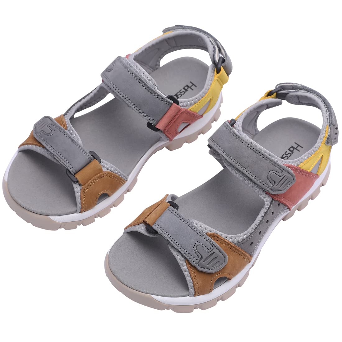 Harssidanzar Women's Sports Hiking Sandals Adjustable Strap Leather Sandals For Women Outdoor Sports Sandals Walking SL256UK