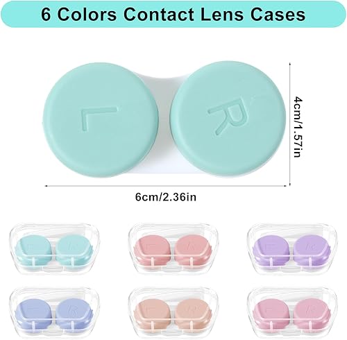 Miniatura 2 de 6 fundas para lentes de contacto con herramienta aplicadora de lentes de contacto, estuche portátil de contacto de viaje para viajes al aire libre,