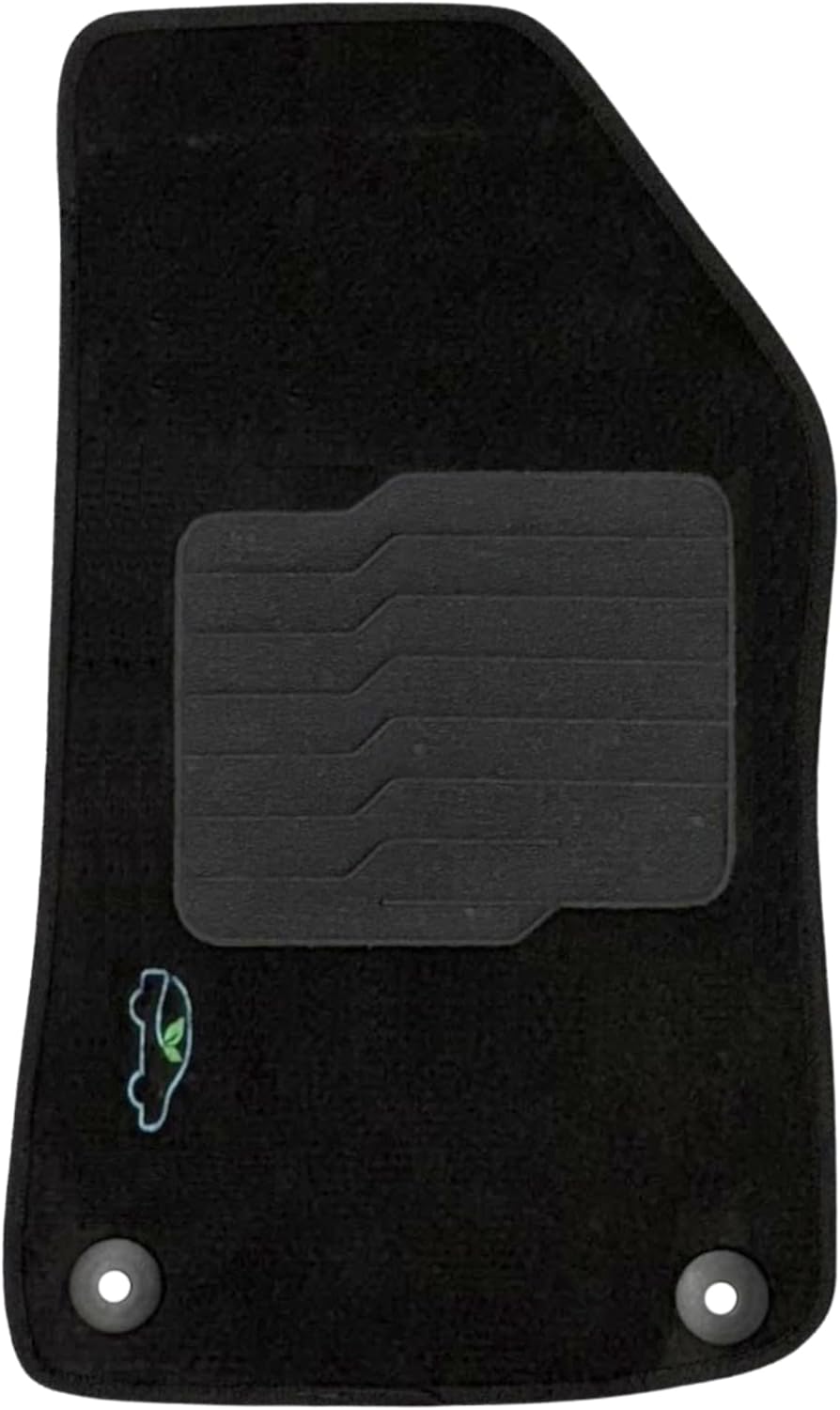 ecoMats Carpet Floor Mats for 2018 to 2026 Jeep Wrangler JL 4-Door Models with Driver Anti-Slip Heel Pad and Safety Locks, Front and Rear, Black (Not for JK/Not PHEV/Not 2-Door)