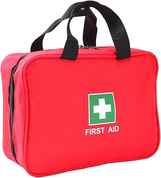 Red First Aid Bag Empty Travel Rescue Pouch Medical Bags First Responder Storage Compact Survival Medicine Emergency Bag for Car Home Office Kitchen Sporting Outdoor Zipper MHS