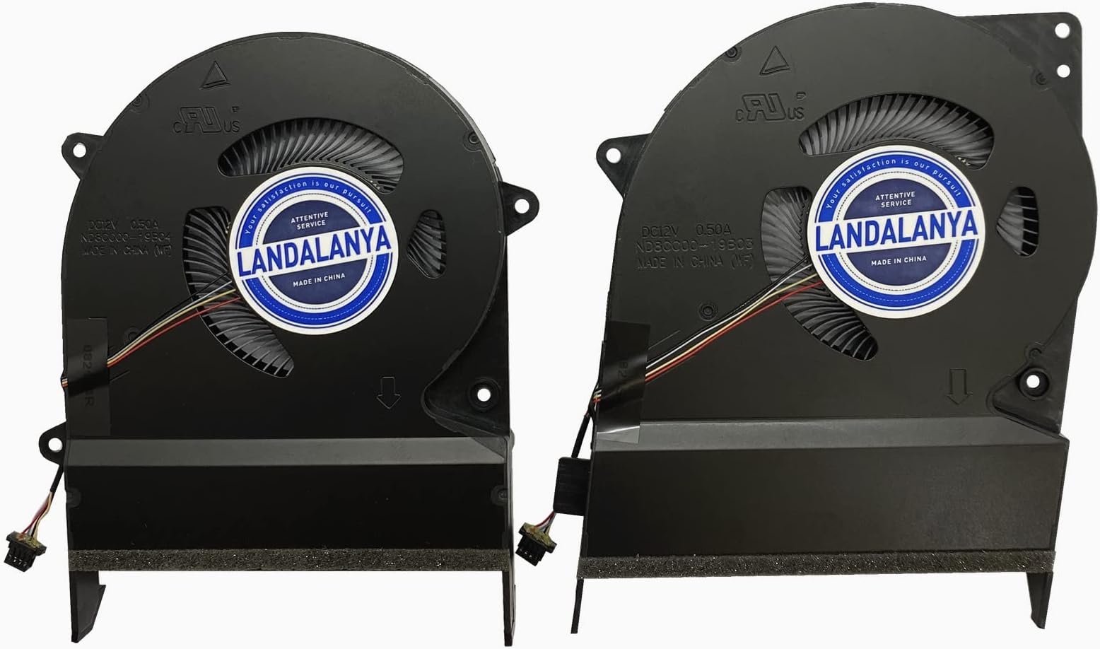 Landalanya Replacement CPU and Gpu Cooling Fan for Asus ZenBook Pro Duo UX581 UX581G UX581GV UX581LV Series ND8CC00-19B04 13NBONGOTO3111 13N1-9FM0311 ND8CC00-19B03 13NBONGOT02111 13N1-9FM0411 DC12V