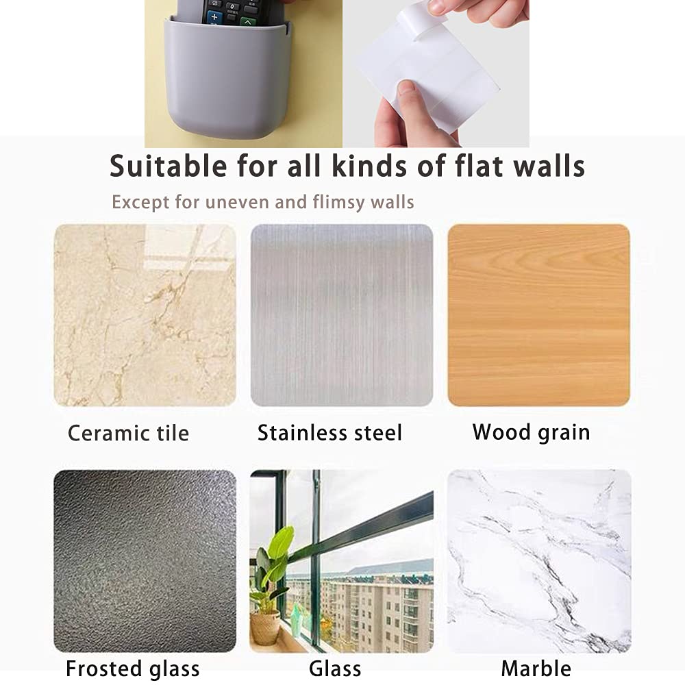 Soportes de control remoto para montaje en pared, soportes adhesivos para bolígrafos (3 unidades, gris)