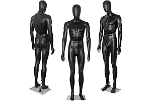 Only Mannequins 1PC Male Mannequin 73 Inch Tall, Poseable Black