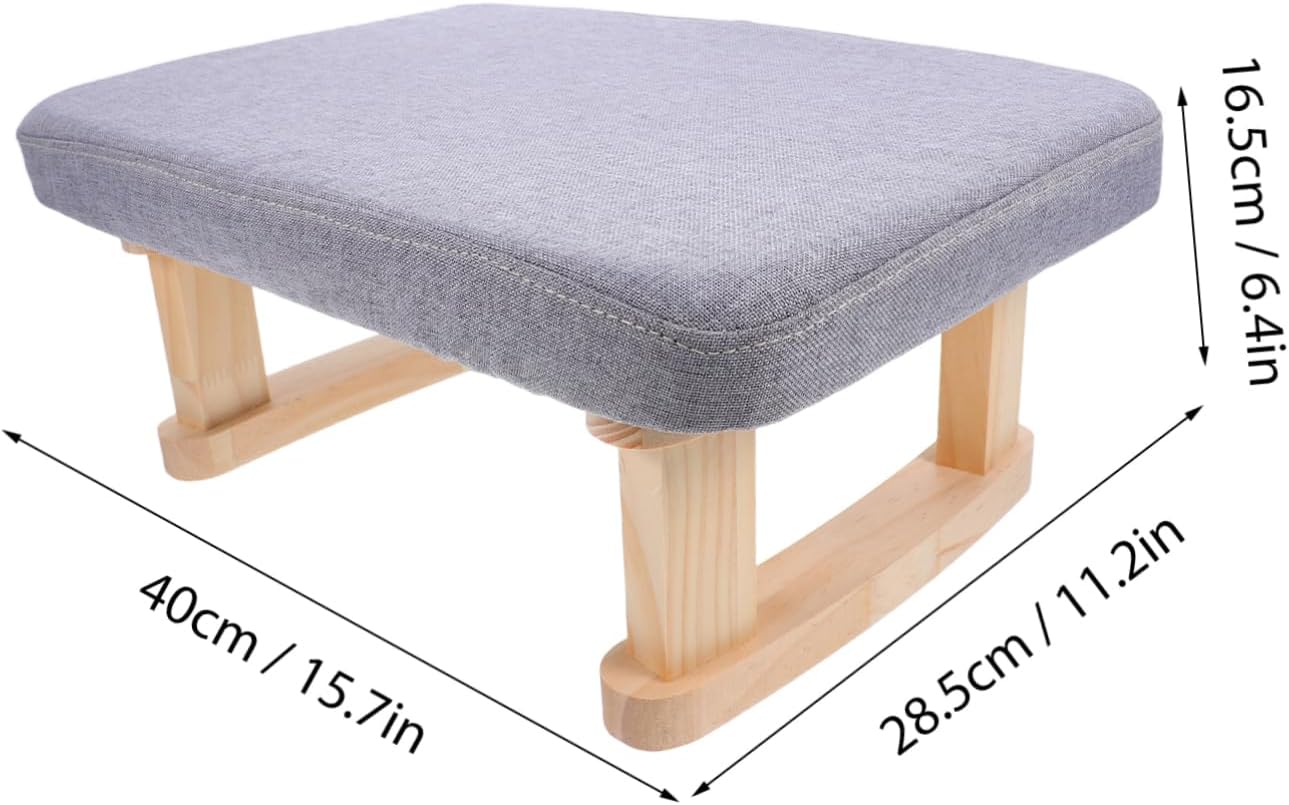Cabilock Elegant Footstool for Living Room Entryway and Office Soft Upholstered Shoe Changing Stool Legs Versatile Footrest and Meditation Seat Compact Design for Space Saving
