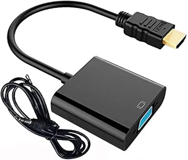 سعر ومواصفات كابل محول فيديو مع صوت من منفذ ذكر HDMI إلى منفذ أنثى VGA لأجهزة الكمبيوتر وأقراص DVD وأجهزة التلفزيون HD عالية الدقة، 1080 بيكسل (B0FSDVZD1C) على Amazon EG
